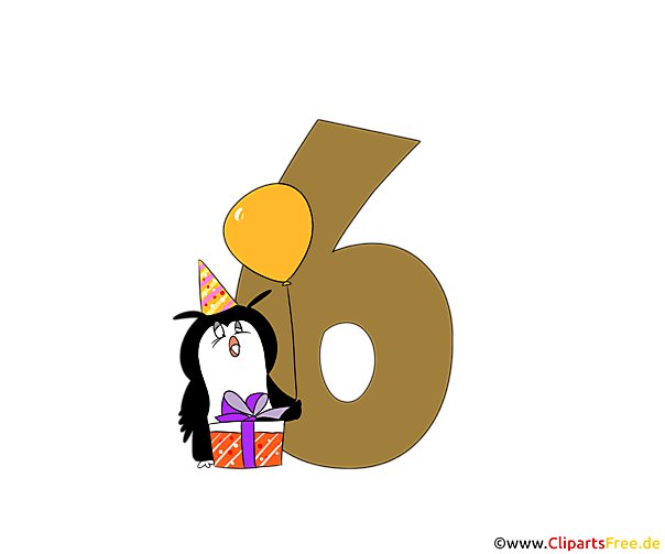 Cartoonzahl 6 (Sechs) Template für T-Shirt Design