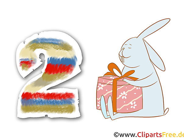 Clipart 2 - Zahlen als Bilder zum Herunterladen in Hochauflösung