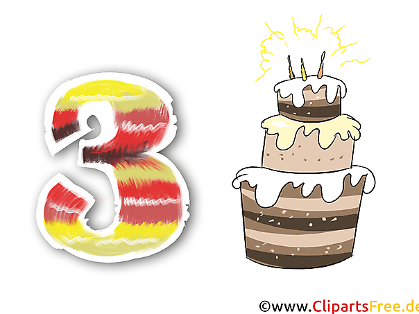 Clipart 3 - Zahlen als Bilder zum Herunterladen in Hochauflösung