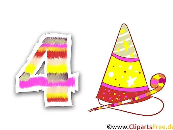 Clipart 4 - Zahlen als Bilder zum Herunterladen in Hochauflösung