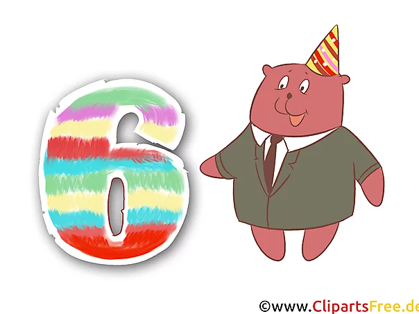 Clipart 6 - Zahlen als Bilder zum Herunterladen in Hochauflösung