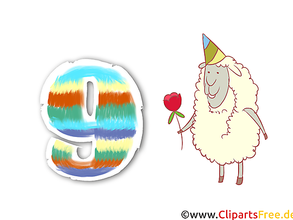 Clipart 9 - Zahlen als Bilder zum Herunterladen in Hochauflösung