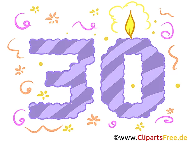 Clipart Zahl 30 zum Drucken
