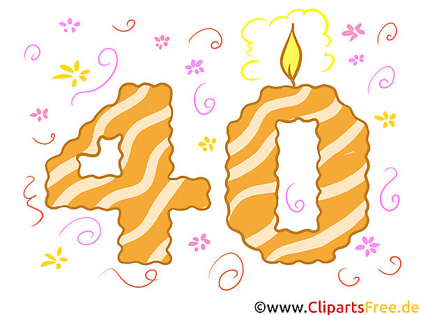 Clipart Zahl 40 zum Drucken