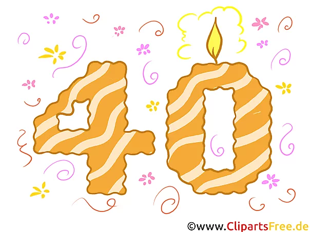 Clipart Zahl 40 zum Drucken