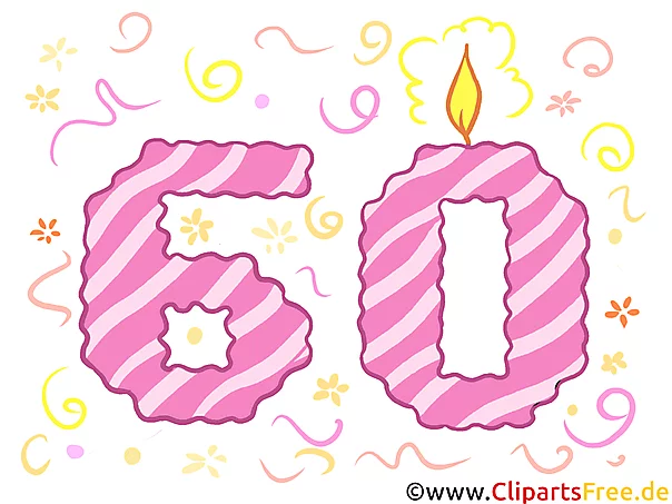 Clipart Zahl 60 zum Drucken