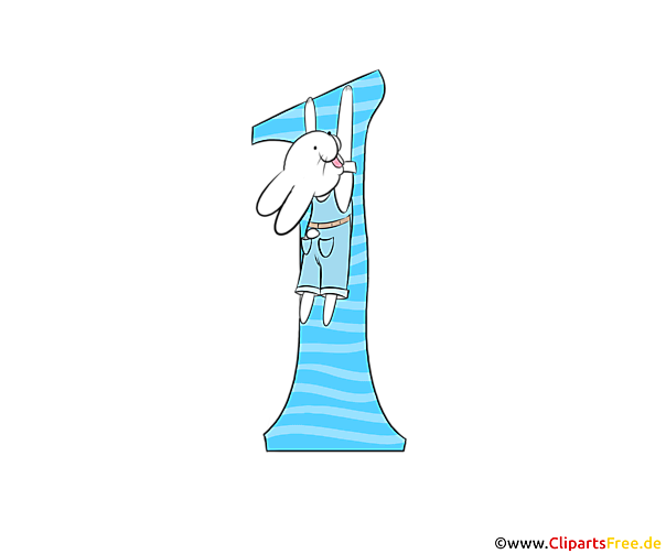 Geburtstagszahl 1 zum Drucken