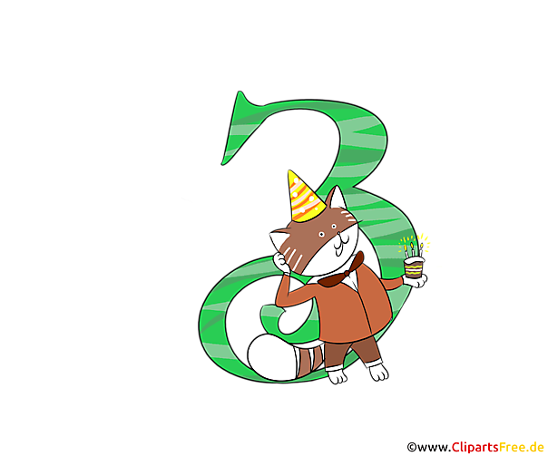 Geburtstagszahl 3 zum Basteln