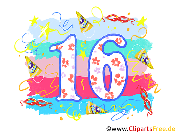 Grafik 16 - Gratis Clipart-Bilder mit Zahlen zum Drucken