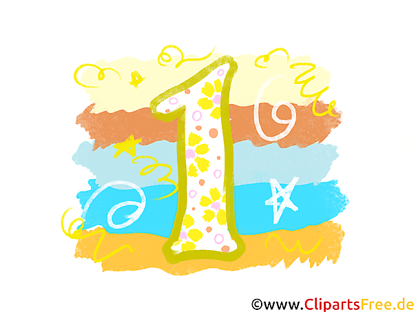 Grafik 1 - Gratis Clipart-Bilder mit Zahlen zum Drucken