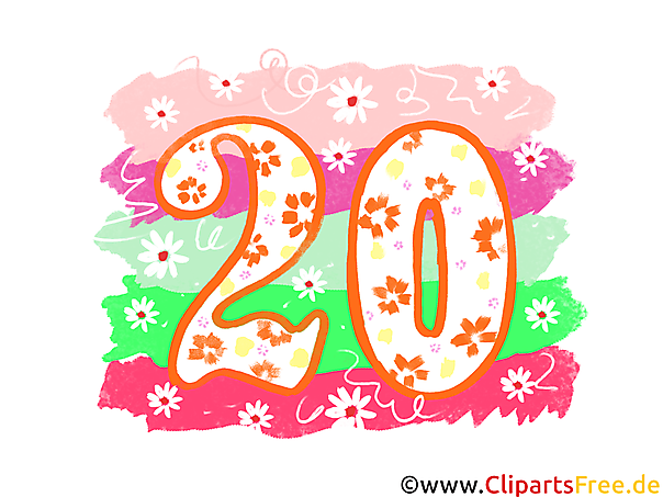 Grafik 20 - Gratis Clipart-Bilder mit Zahlen zum Drucken