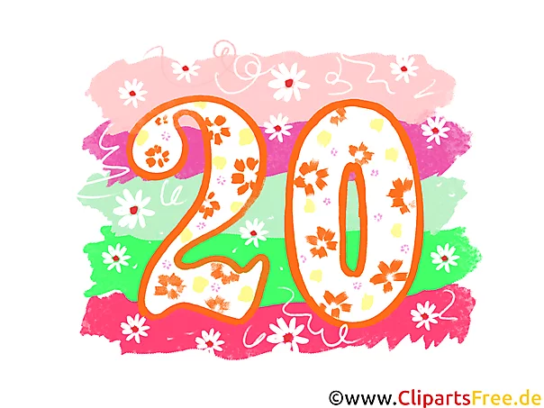 Grafik 20 - Gratis Clipart-Bilder mit Zahlen zum Drucken