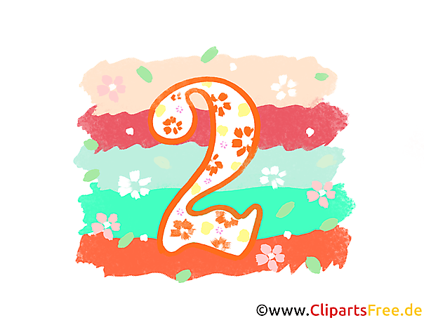 Grafik 2 - Gratis Clipart-Bilder mit Zahlen zum Drucken