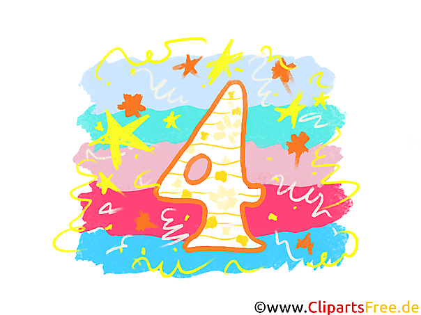 Grafik 4 - Gratis Clipart-Bilder mit Zahlen zum Drucken