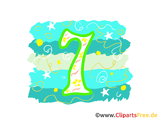 Grafik 7 - Gratis Clipart-Bilder mit Zahlen zum Drucken