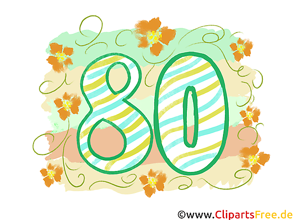 Grafik 80 - Gratis Clipart-Bilder mit Zahlen zum Drucken