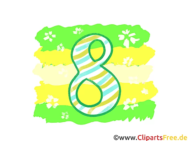 Grafik 8 - Gratis Clipart-Bilder mit Zahlen zum Drucken