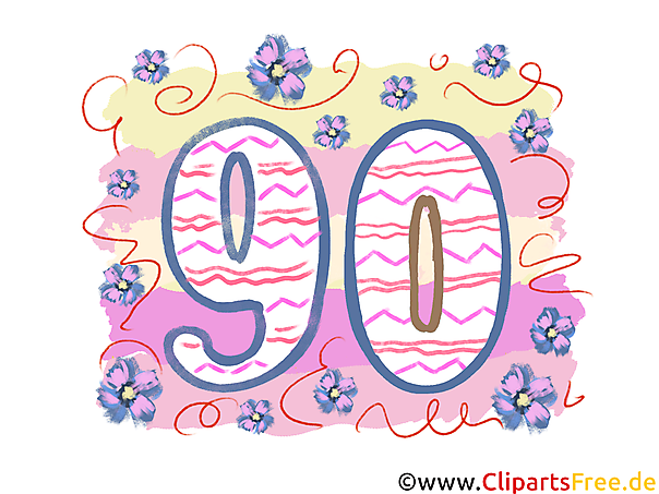 Grafik 90 - Gratis Clipart-Bilder mit Zahlen zum Drucken