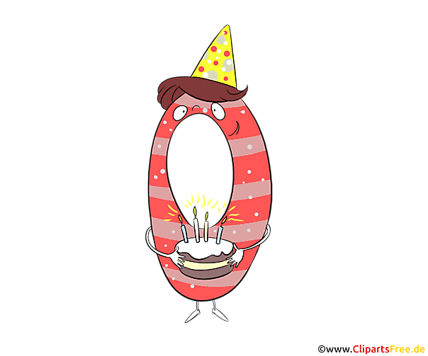 Lustige Zahl 0 im Cartoonstil zum Herunterladen