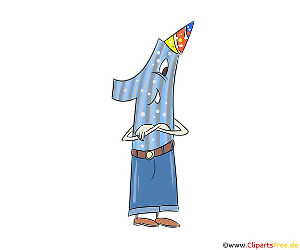 Lustige Zahl 1 zum Ausdrucken zum Geburtstag