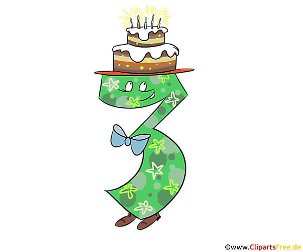 Lustige Zahl 3 zum Drucken zum Geburtstag
