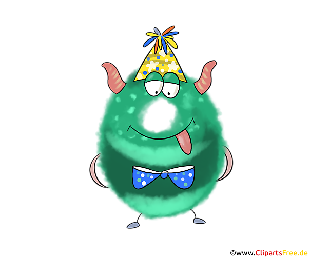 Monster Clipart 0 (Null) Zahl als lustige Cartoon-Figur Illustration