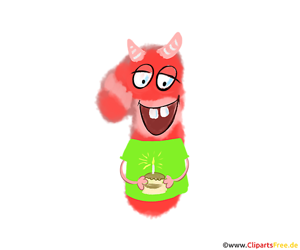 Monster Clipart 1 (Eins) zum Drucken