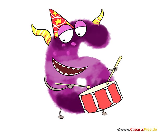 Monster Clipart 6 Six Cartoon Character With Drum At Birthday Party