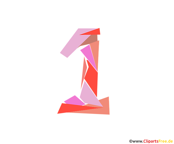 Vorlage Zahl 1 (Eins) Bild zum Ausdrucken in Hochauflösung