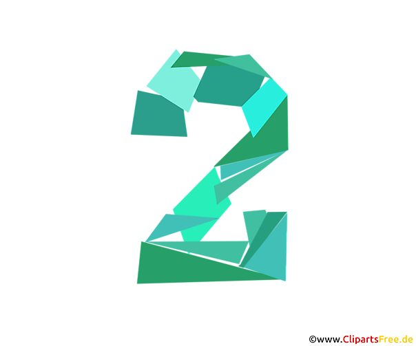Vorlage Zahl 2 (Zwei) - Zahlenbilder zum Drucken
