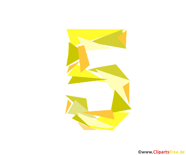 Vorlage Zahl 5 (Fünf) Druckvorlage