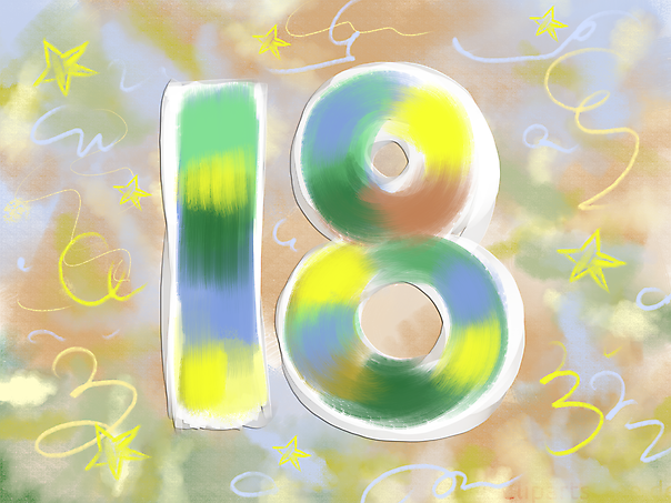 Zahl 18 Clipart zum Volljährigkeit