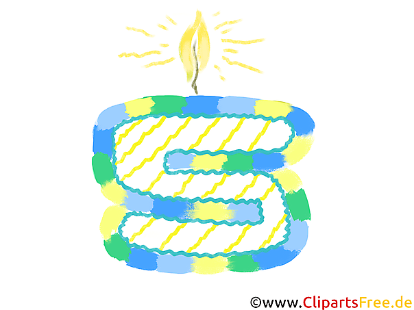 Zahl 5 zum Geburtstag Clipart, Bild, Grafik