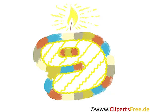 Zahl 9 zum Geburtstag Clipart, Bild, Grafik