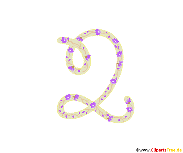 Zahl als Deko 2 (Zwei) zum Geburtstag drucken