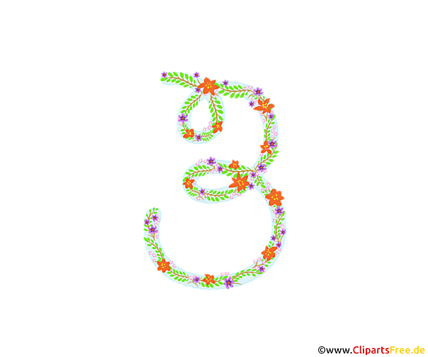 Zahl als Deko 3 (Drei) zum Geburtstagsfeier