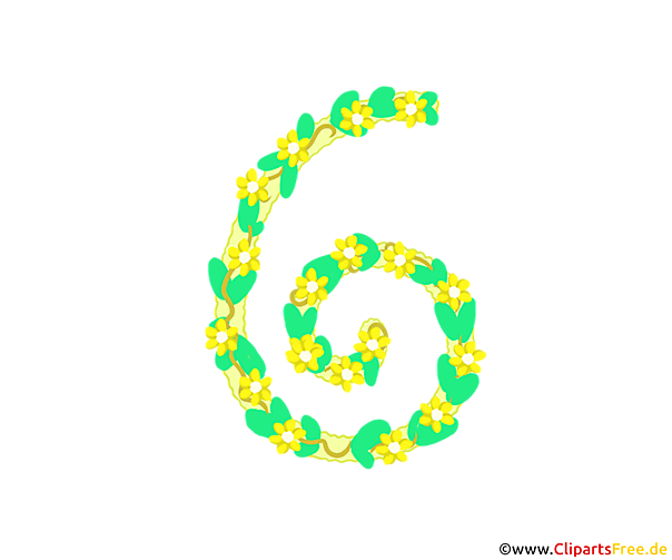 Zahl als Deko 6 (Sechs) zum Geburtstag online