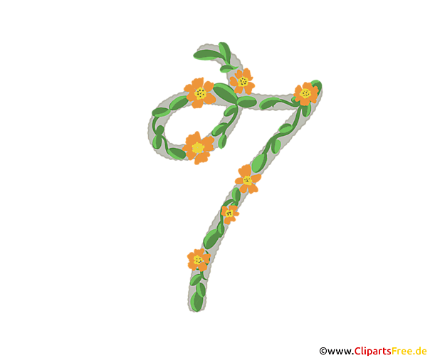 Zahl als Deko 7 (Sieben) zum Geburtstag herunterladen