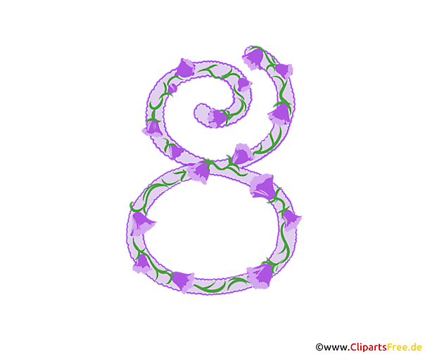 Zahl als Deko 8 zum Geburtstag Vorlage