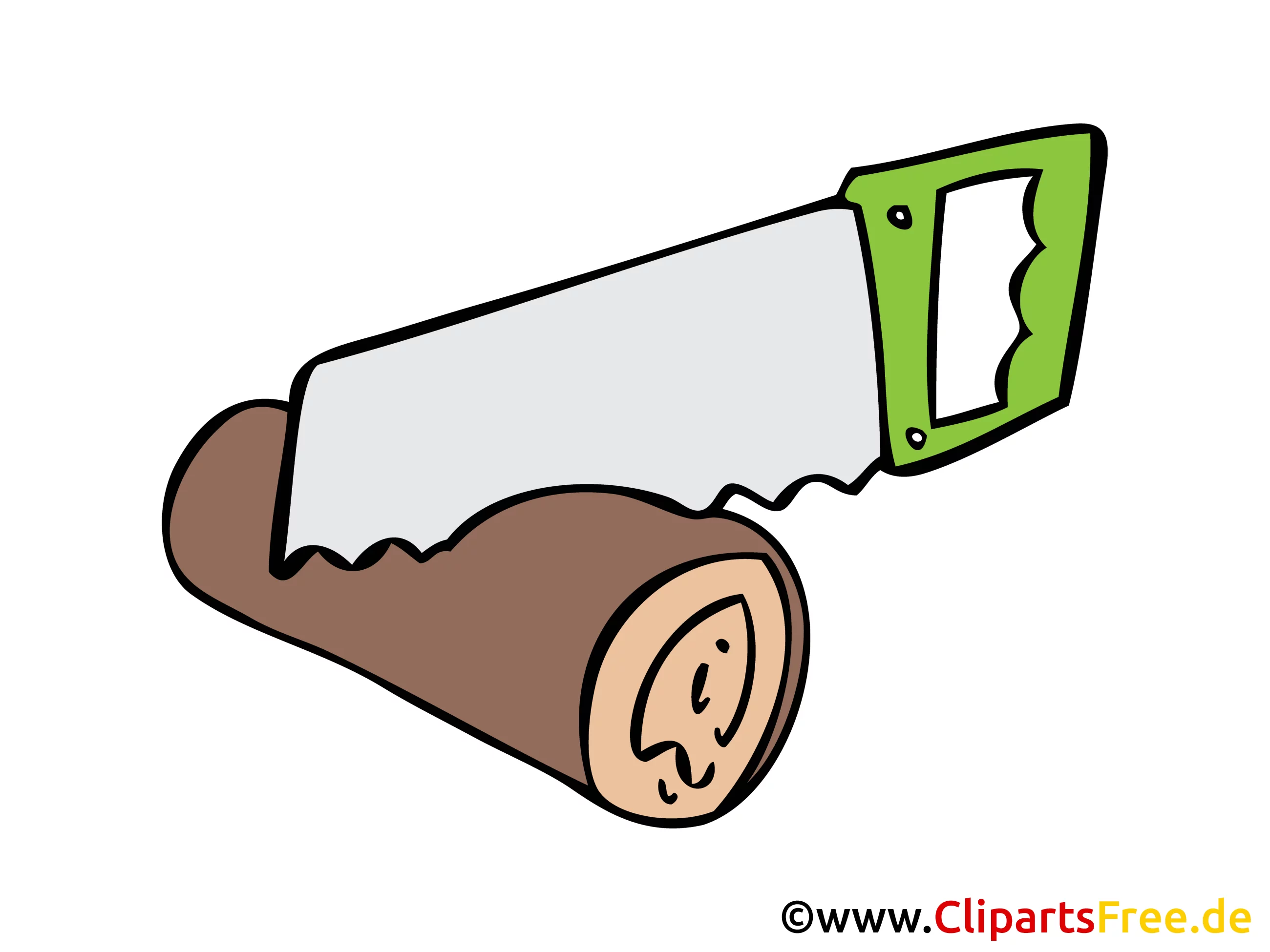Holz sägen Bild, Clipart, Illustration, Grafik, Zeichnung kostenlos