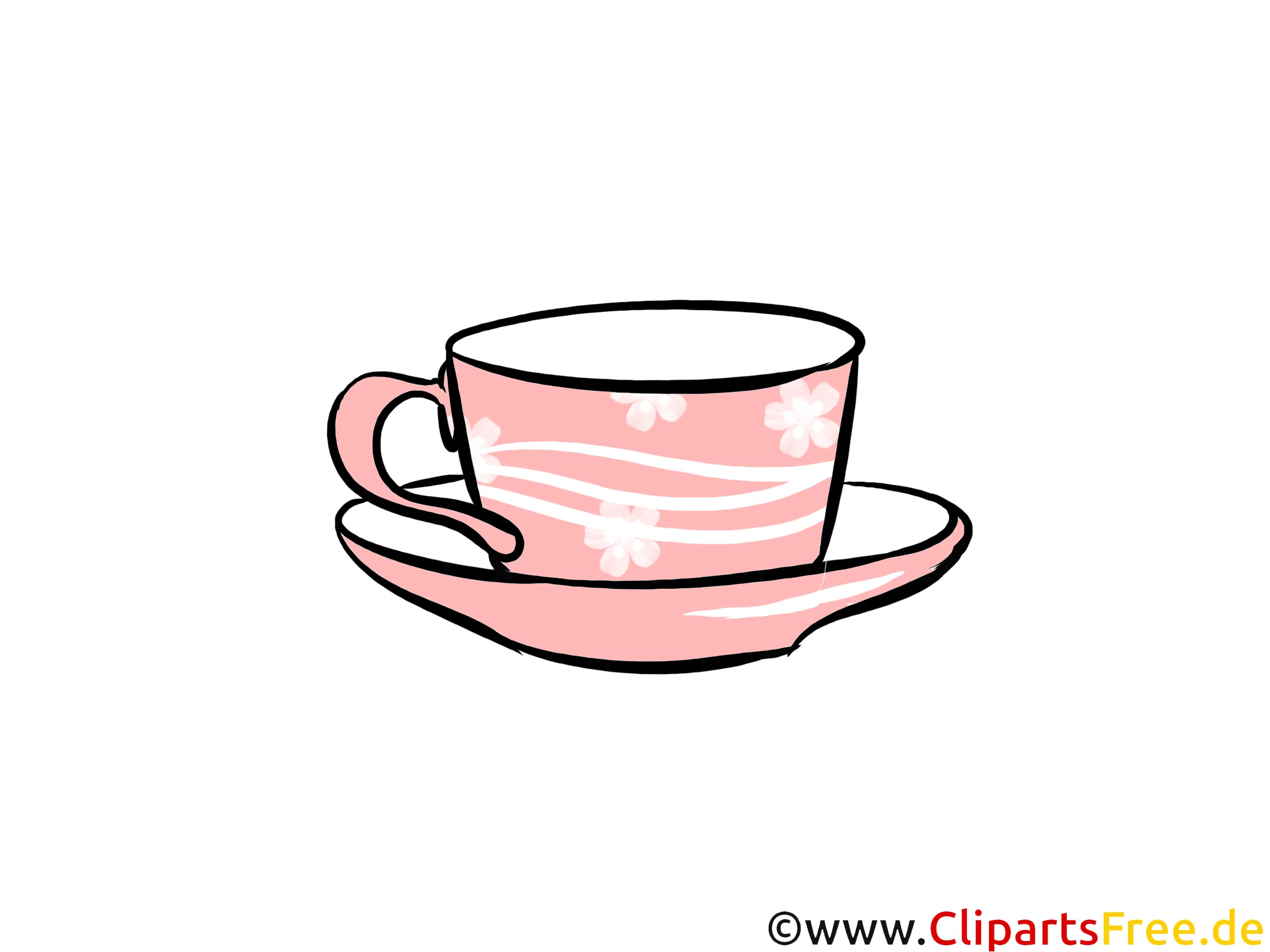 Tasse mit Unterteller Illustration, Clipart, Bild