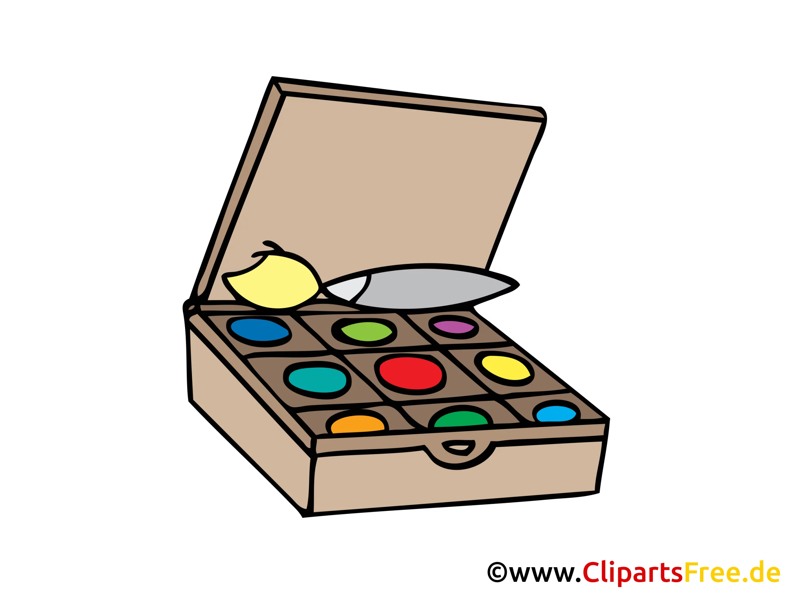 Farben zum Malen, Künstlerzubehör Bild, Clipart, Illustration
