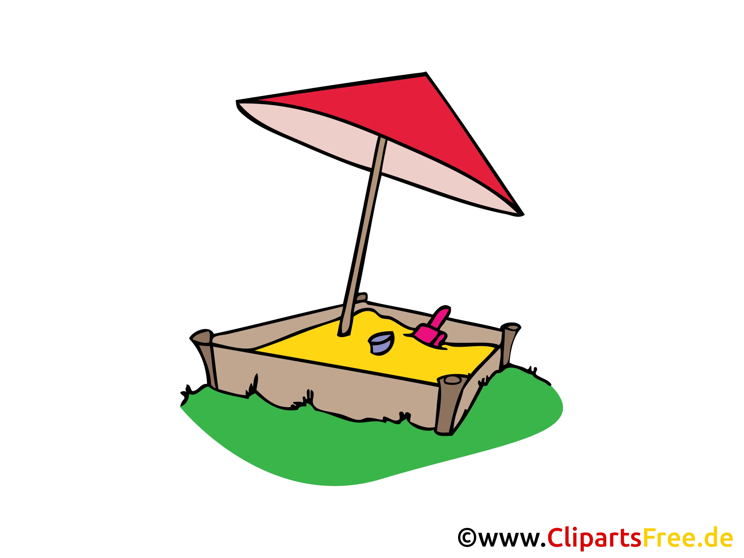Sandkasten mit Dach Bild, Clipart, Illustration, Grafik, Zeichnung kostenlos
