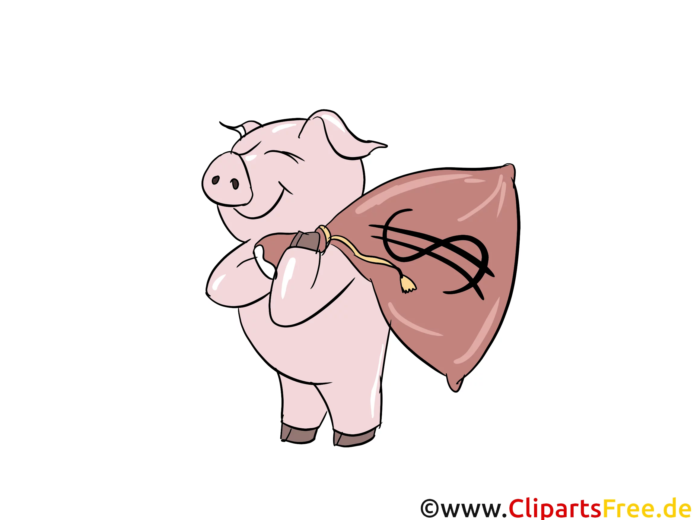 Sparschwein Cartoon lustig, Clip Art free, Illustration gratis