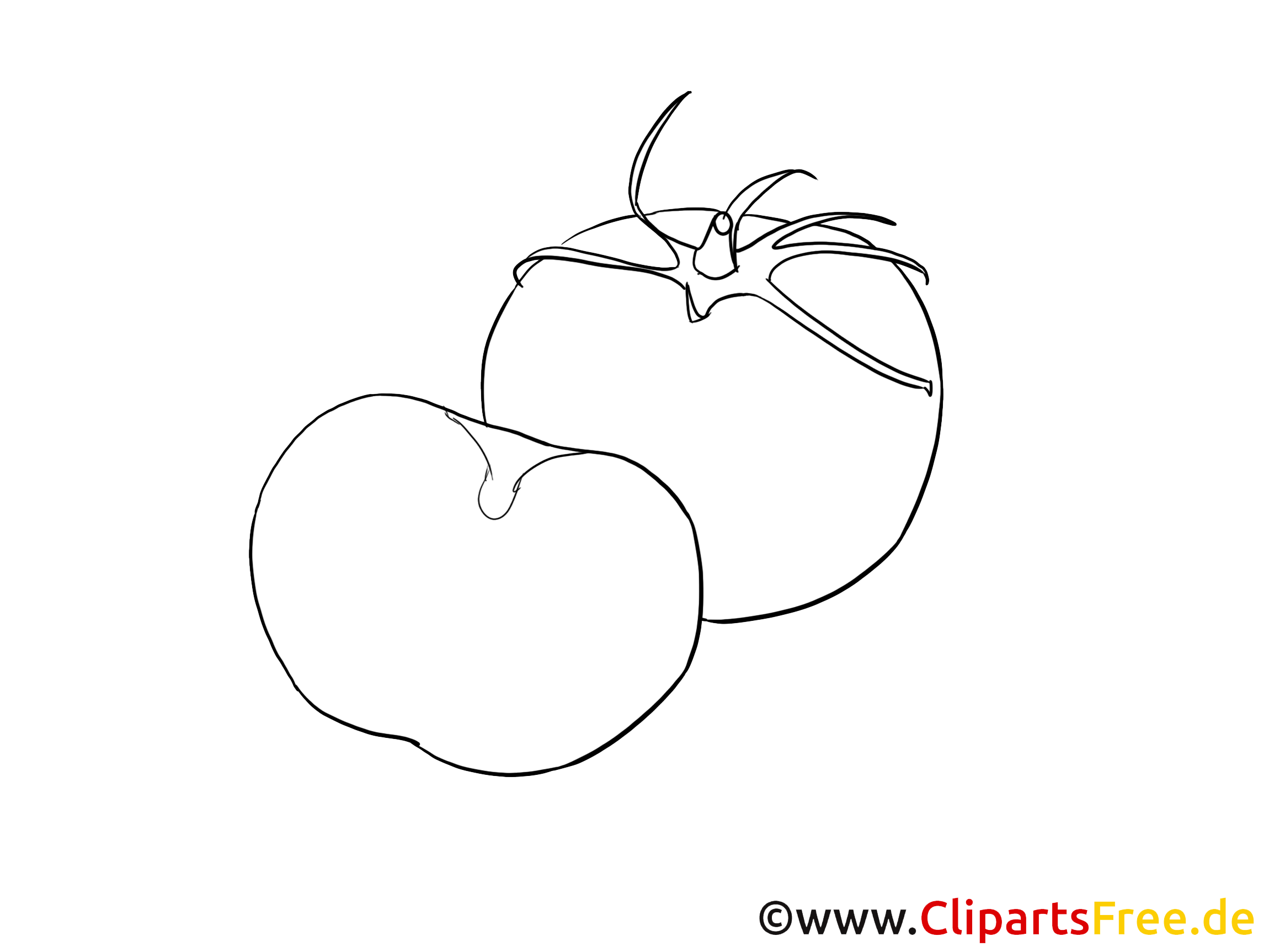 Clipart Schwarz Weiss Tomate