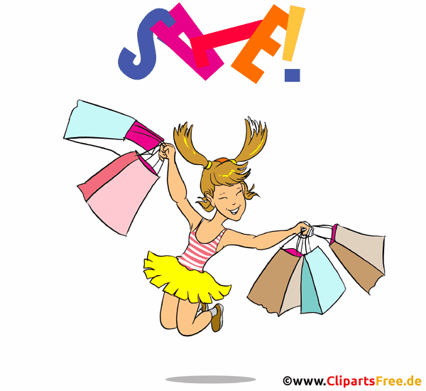 Fröhliche Frau mit Tüten beim Einkaufen Clipart animiert Fröhliche Frau mit Tüten beim Einkaufen Clipart animiert