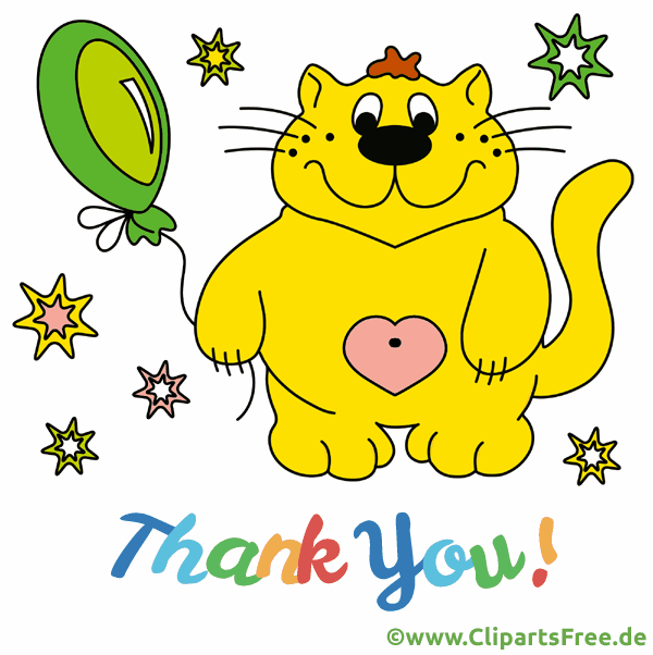 Danke schön animierte Grusskarte mit Kater und Blumen