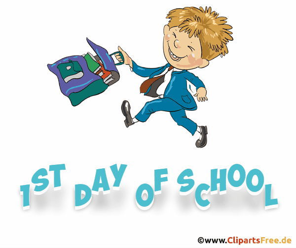 1. Tag in der Schule Gif animiert in Englischer Sprache
