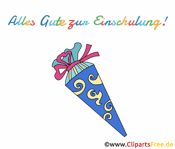 Alles Gute zur Einschulung Glückwunschkarte animiert