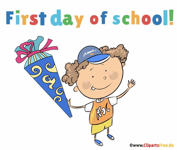 Der erste Tag in der Schule E-Card auf Englisch